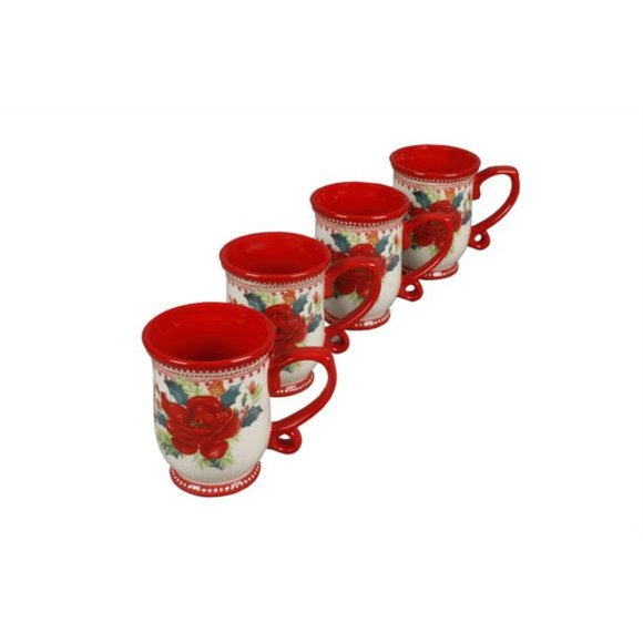 The Pioneer Woman Rosy Toile 14-Ounce Mug, Set of 4 - Picture 4 of 6